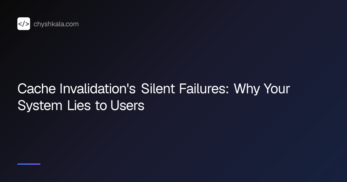 Cache Invalidation's Silent Failures: Why Your System Lies to Users ...