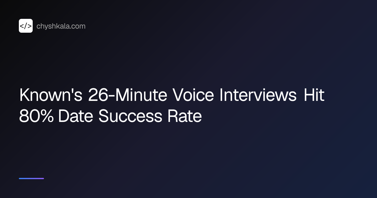 Known's 26-Minute Voice Interviews Hit 80% Date Success Rate | Ihor ...