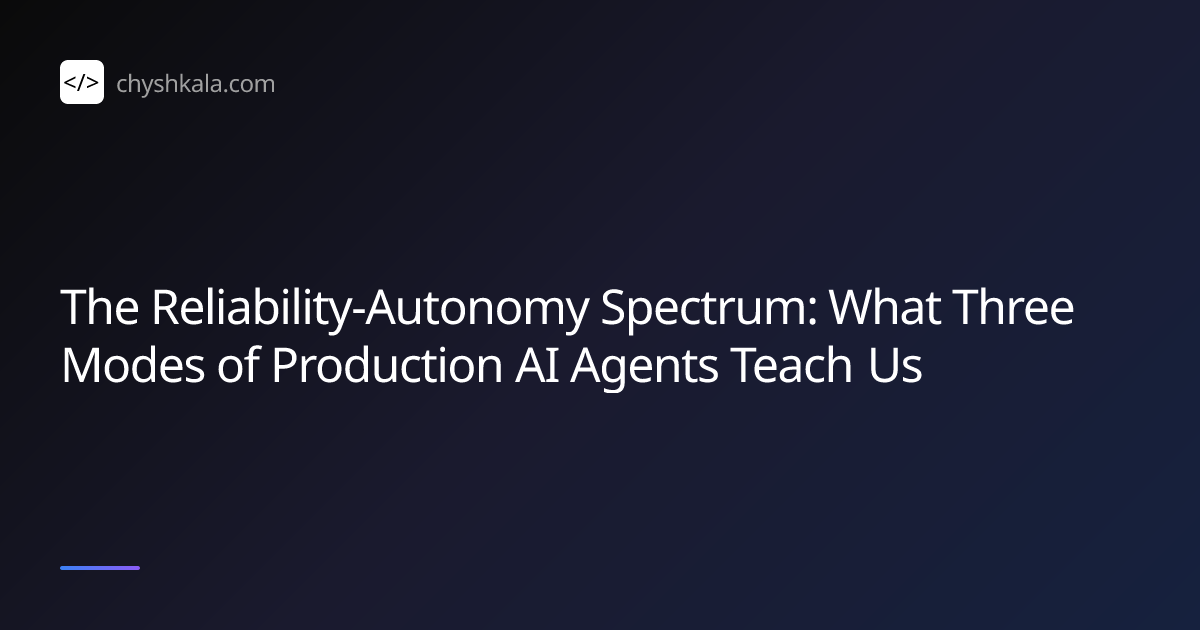 The Reliability-Autonomy Spectrum: What Three Modes of Production AI ...